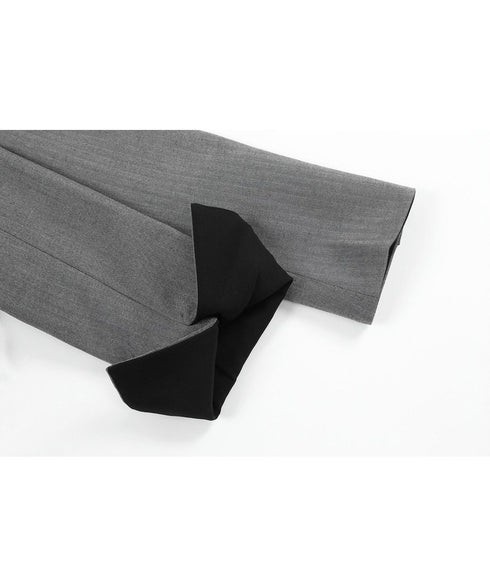 Contrast Lapel Sharp Tailored Jacket